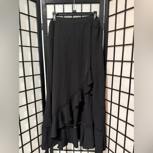 SHEIN Black Asymmetrical Ruffle Skirt